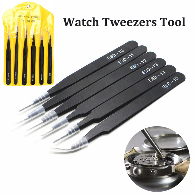 Electronics Repair Tool Kit - Watch Tweezers Tool ESD Anti-Static Steel