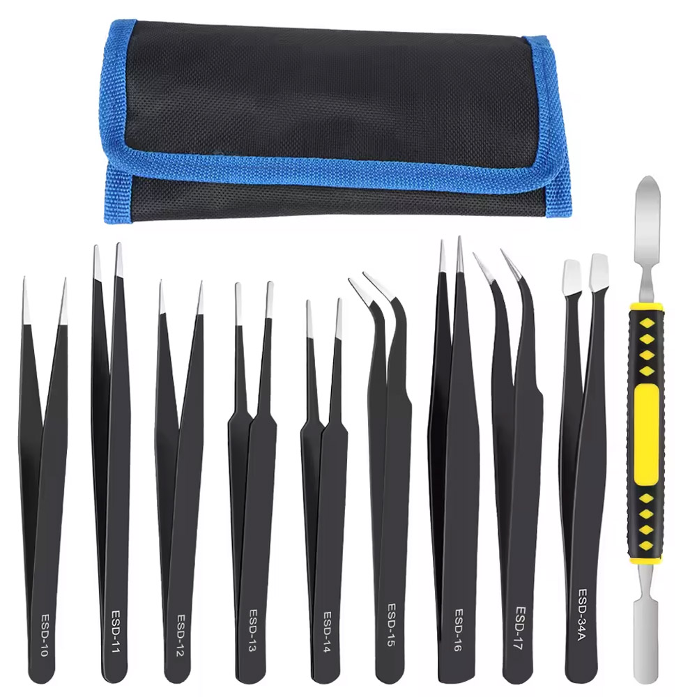 Electronics Repair Tool Kit - 10Pcs/Set Precision Anti-Static Curved & Straight