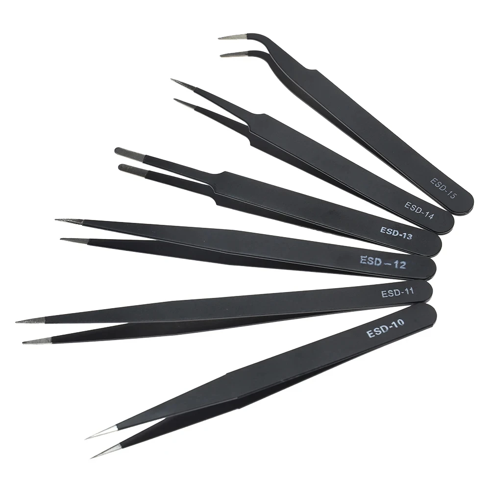 Electronics Repair Tool Kit - Galacok 6PCS Precision Tweezers Set ESD