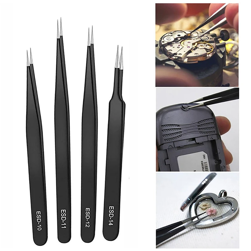 Precision Tweezers Set ESD Ant - огляд і ціна Electronics Repair Tool Kit