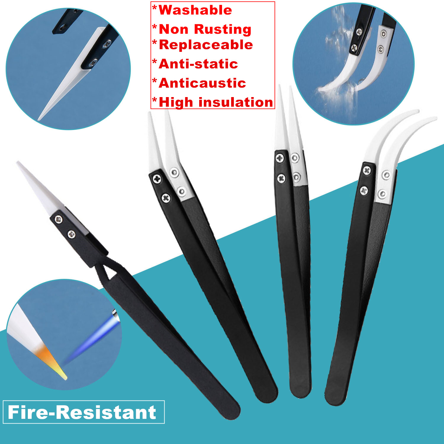 10 Pcs Tweezers Set Bag Stainl - огляд і ціна Electronics Repair Tool Kit